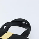 Salvatore Ferragamo Vala Hand Bag Leather Black Gold Auth gh1876-8