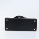 Salvatore Ferragamo Vala Hand Bag Leather Black Gold Auth gh1876-9