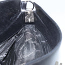 Salvatore Ferragamo Gancini Shoulder Bag Leather Black Silver Auth gh1877-17
