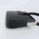 Salvatore Ferragamo Gancini Shoulder Bag Leather Black Silver Auth gh1877-3