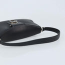 Salvatore Ferragamo Gancini Shoulder Bag Leather Black Silver Auth gh1877-7