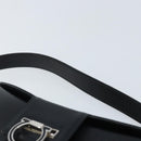 Salvatore Ferragamo Gancini Shoulder Bag Leather Black Silver Auth gh1877-8