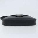 Salvatore Ferragamo Gancini Shoulder Bag Leather Black Silver Auth gh1877-5