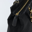 Salvatore Ferragamo Chain Vala Hand Bag Nylon Black Gold Auth gh1878-10