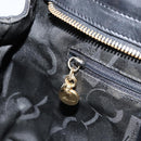 Salvatore Ferragamo Chain Vala Hand Bag Nylon Black Gold Auth gh1878-19