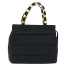 Salvatore Ferragamo Chain Vala Hand Bag Nylon Black Gold Auth gh1878-13