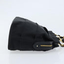Salvatore Ferragamo Chain Vala Hand Bag Nylon Black Gold Auth gh1878-3