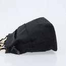 Salvatore Ferragamo Chain Vala Hand Bag Nylon Black Gold Auth gh1878-4