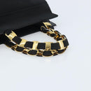 Salvatore Ferragamo Chain Vala Hand Bag Nylon Black Gold Auth gh1878-7