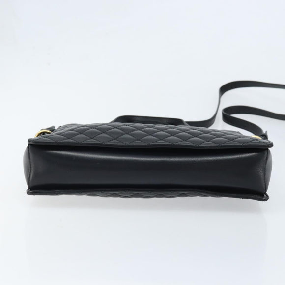 Salvatore Ferragamo Vala Hand Bag Leather 2way Black Gold Auth gh1879