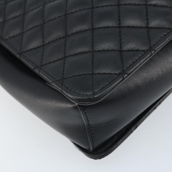 Salvatore Ferragamo Vala Hand Bag Leather 2way Black Gold Auth gh1879