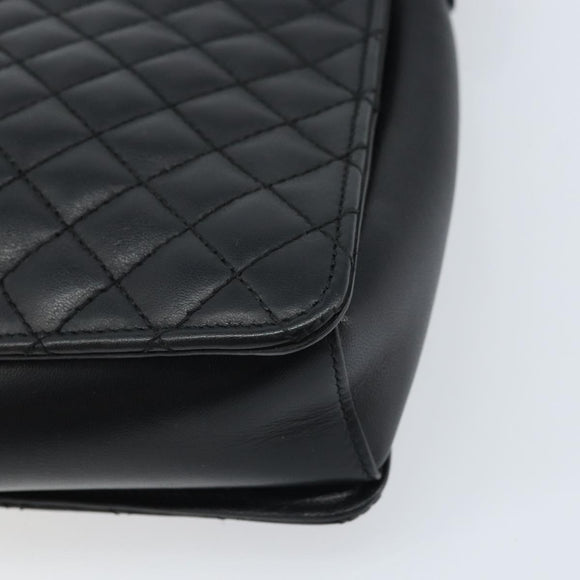 Salvatore Ferragamo Vala Hand Bag Leather 2way Black Gold Auth gh1879