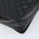 Salvatore Ferragamo Vala Hand Bag Leather 2way Black Gold Auth gh1879-15