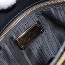 Salvatore Ferragamo Vala Hand Bag Leather 2way Black Gold Auth gh1879-18