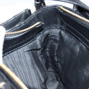 Salvatore Ferragamo Vala Hand Bag Leather 2way Black Gold Auth gh1879-21