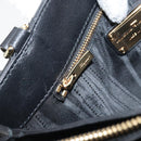 Salvatore Ferragamo Vala Hand Bag Leather 2way Black Gold Auth gh1879-23