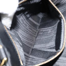 Salvatore Ferragamo Vala Hand Bag Leather 2way Black Gold Auth gh1879-24