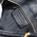 Salvatore Ferragamo Vala Hand Bag Leather 2way Black Gold Auth gh1879-25