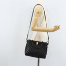 Salvatore Ferragamo Vala Hand Bag Leather 2way Black Gold Auth gh1879-26