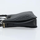 Salvatore Ferragamo Vala Hand Bag Leather 2way Black Gold Auth gh1879-5