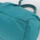PRADA Hand Bag Nylon 2way Turquoise Blue Silver Auth gh1880A-12