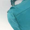 PRADA Hand Bag Nylon 2way Turquoise Blue Silver Auth gh1880A-13
