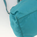 PRADA Hand Bag Nylon 2way Turquoise Blue Silver Auth gh1880A-15