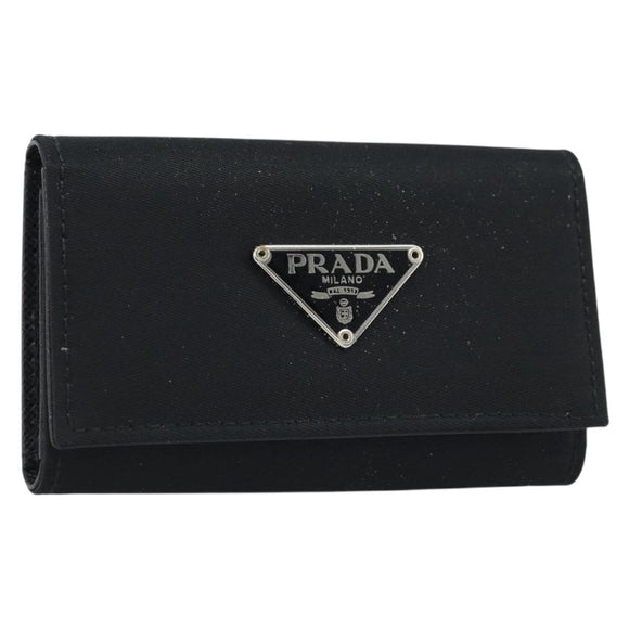 PRADA Key Case Nylon Black Black Auth gh1895