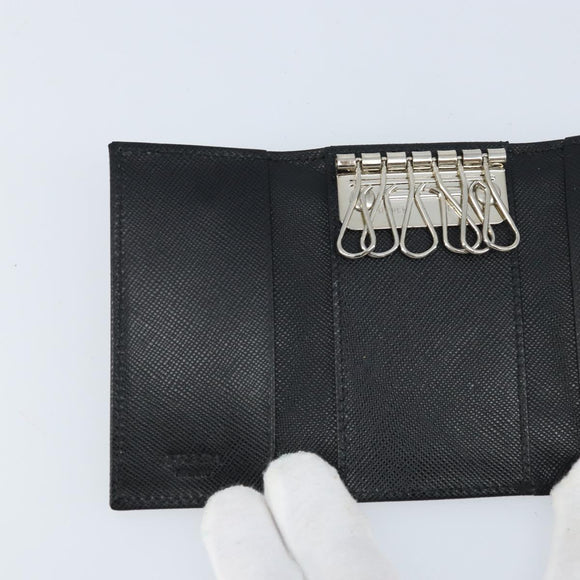 PRADA Key Case Nylon Black Black Auth gh1895