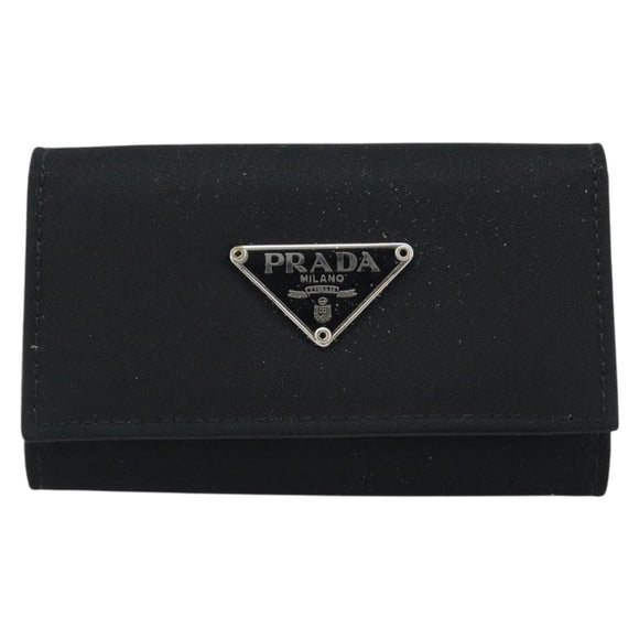 PRADA Key Case Nylon Black Black Auth gh1895