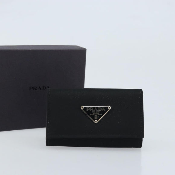 PRADA Key Case Nylon Black Black Auth gh1895