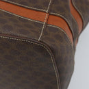 CELINE Macadam Canvas Backpack PVC Leather Brown Gold Auth gh1897-16