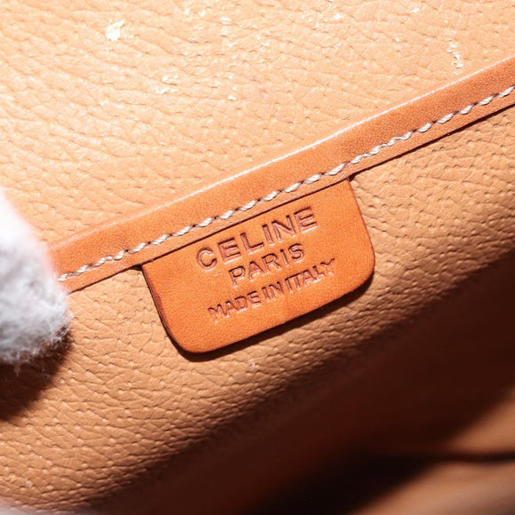 CELINE Macadam Canvas Backpack PVC Leather Brown Gold Auth gh1897