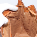 CELINE Macadam Canvas Backpack PVC Leather Brown Gold Auth gh1897-22