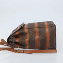 CELINE Macadam Canvas Backpack PVC Leather Brown Gold Auth gh1897-4