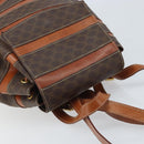 CELINE Macadam Canvas Backpack PVC Leather Brown Gold Auth gh1897-6