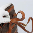 CELINE Macadam Canvas Backpack PVC Leather Brown Gold Auth gh1897-7