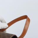 CELINE Macadam Canvas Backpack PVC Leather Brown Gold Auth gh1897-14