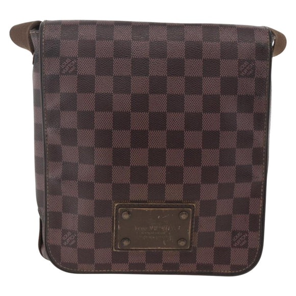 LOUIS VUITTON Damier Ebene Brooklyn PM Shoulder Bag N51210 LV Auth gh1904