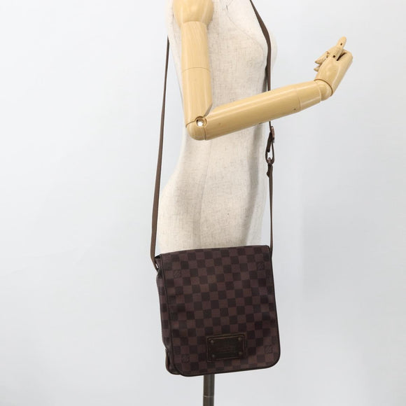 LOUIS VUITTON Damier Ebene Brooklyn PM Shoulder Bag N51210 LV Auth gh1904