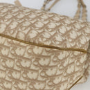 Christian Dior Trotter Canvas Chain Romantic Bag PVC Beige Silver Auth gh1907-10