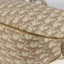 Christian Dior Trotter Canvas Chain Romantic Bag PVC Beige Silver Auth gh1907-12