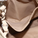 Christian Dior Trotter Canvas Chain Romantic Bag PVC Beige Silver Auth gh1907-19