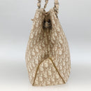 Christian Dior Trotter Canvas Chain Romantic Bag PVC Beige Silver Auth gh1907-5