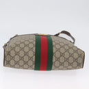 GUCCI GG Supreme Offdia WebSherry Line Bag PVC Beige Goud 547934 Auth gh1908-6
