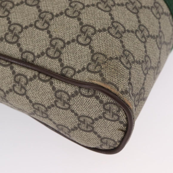 GUCCI GG Supreme Offdia WebSherry Line Bag PVC Beige Goud 547934 Auth gh1908