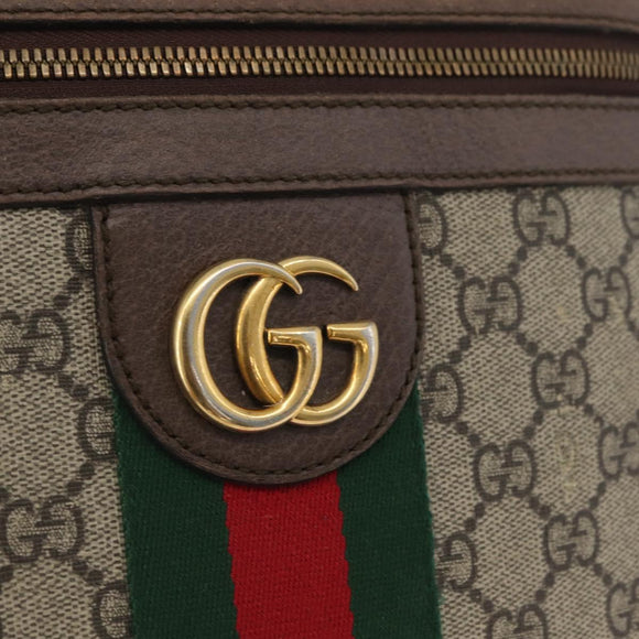 GUCCI GG Supreme Offdia WebSherry Line Bag PVC Beige Goud 547934 Auth gh1908
