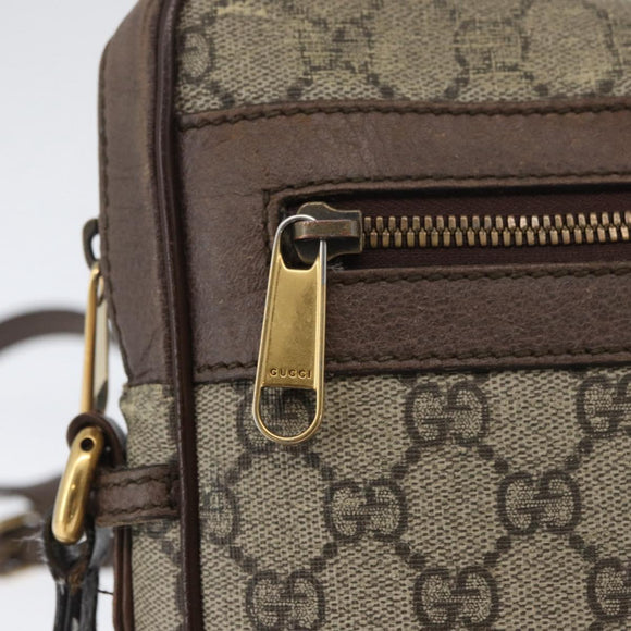 GUCCI GG Supreme Offdia WebSherry Line Bag PVC Beige Goud 547934 Auth gh1908