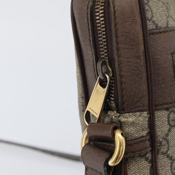 GUCCI GG Supreme Offdia WebSherry Line Bag PVC Beige Goud 547934 Auth gh1908