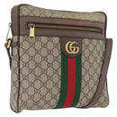 GUCCI GG Supreme Offdia WebSherry Line Bag PVC Beige Goud 547934 Auth gh1908-1